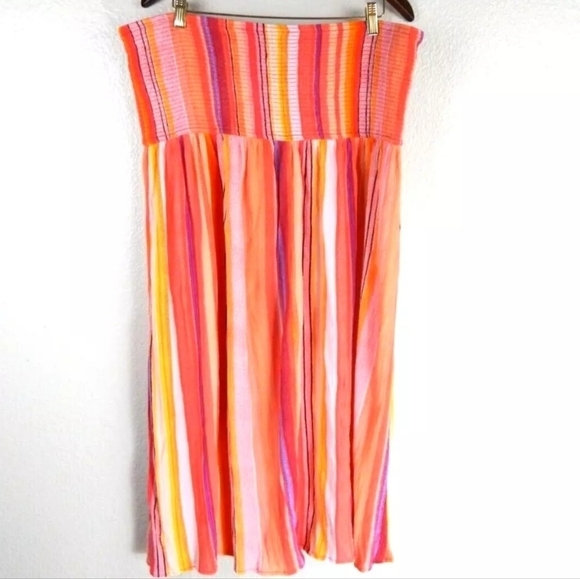 Torrid Gauze Smocked Strapless Midi Dress - Picture 4 of 4